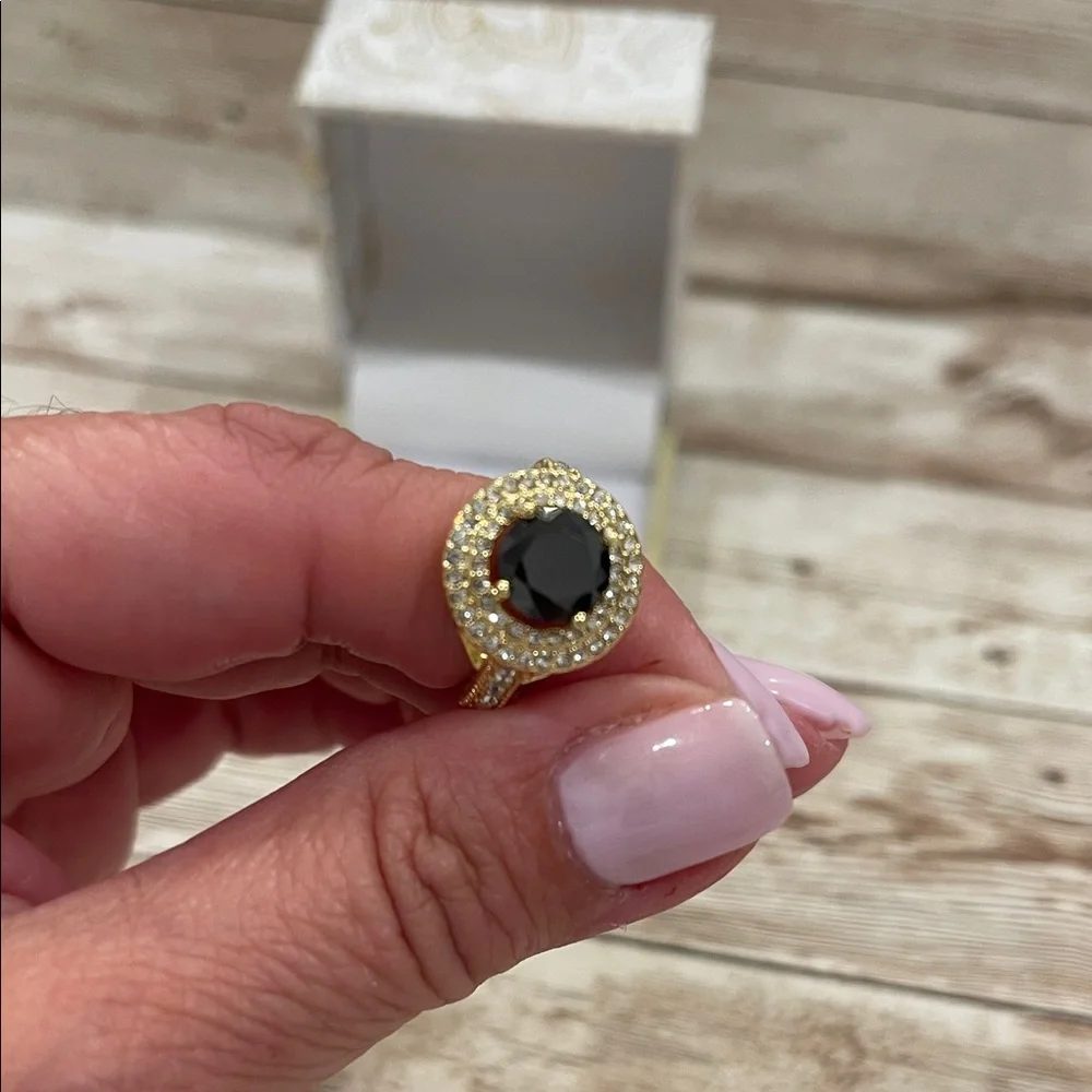 Charter Club Gold Plated‎ Ring with Dark Stone size 5 NEW
